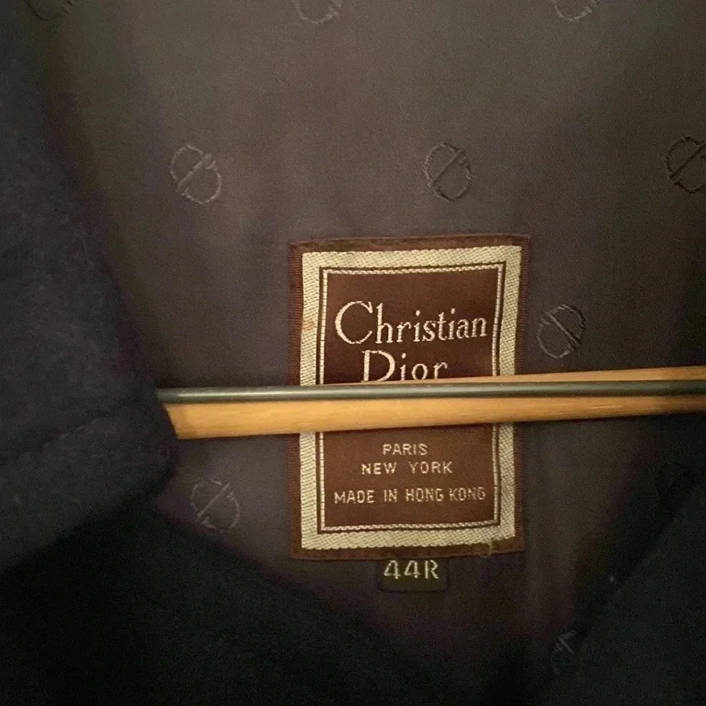 Christian Dior black Wool monsieur sport overcoat size  44R button down vintage